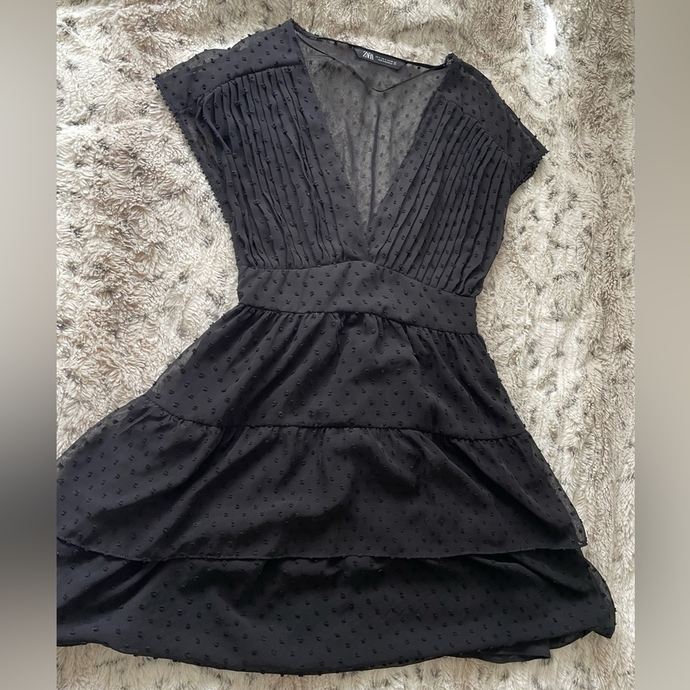zara black dress